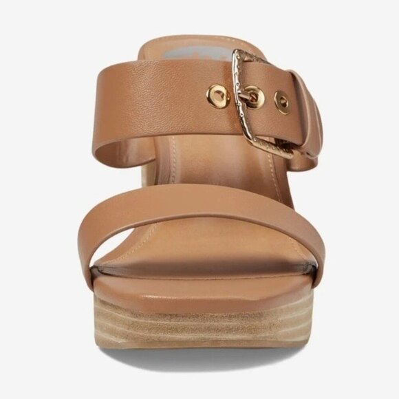 New Dolce Vita Platform Sandal Women's 10 US Beige PU Leather Block Heel Slip-On - Picture 8 of 13